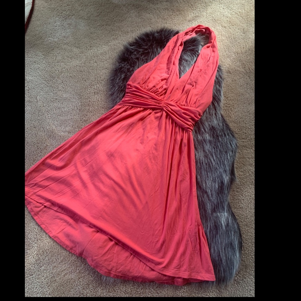 Express pink halter dress
